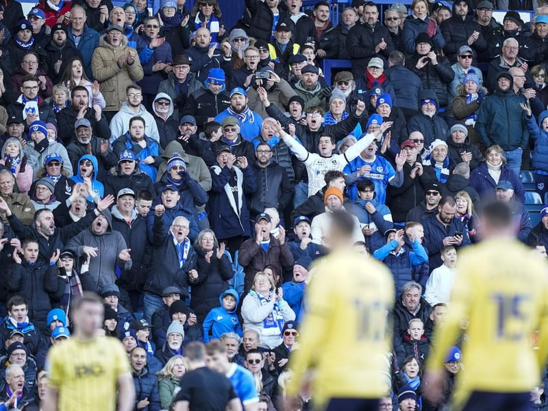 Saturday's attendance was Pompey's biggest in 14 years, surpassing the total for the recent Reading game.