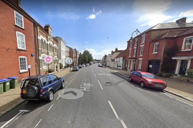 High Street in Fareham where free parking time is set to be slashed. Photo: Google