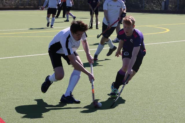 Portsmouth 2nds (purple) v Fareham 4ths. Picture by Alan Duffy.