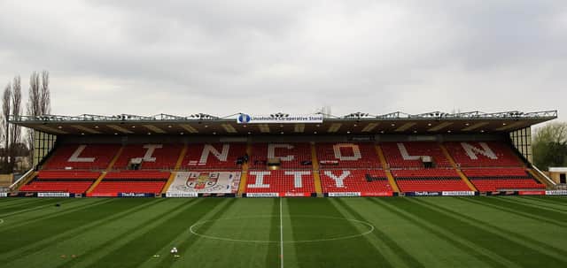 A general view of Lincoln's Sincil Bank. (Photo by Matthew Lewis/Getty Images)