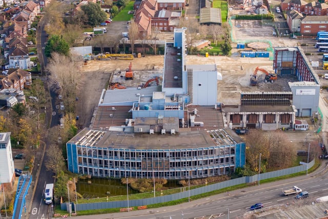 Only the outside shell of the building where the printing press was is now visible (on the right of the photo). Picture: Marcin Jedrysiak