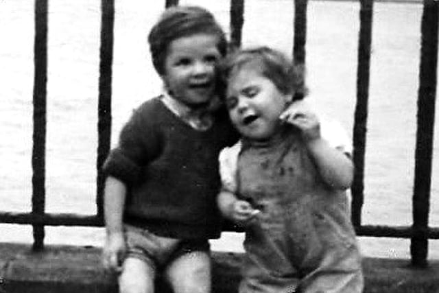 Children from Point, Old Portsmouth. Seen in 1948 are Michael and Colleen Nolan two children who lived the Point end of Broad Street, Old Portsmouth.