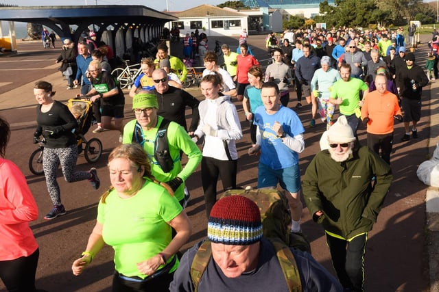 Runners set off in the Southsea parkrun Picture: Keith Woodland (260221-29)