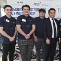 Alan Mak MP with Lockheed Martin apprentices and Lockheed Martin UK chief executive Paul Livingston.