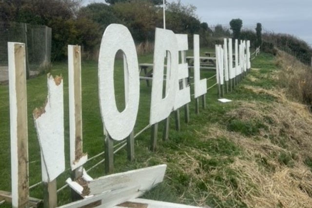 Damage caused by vandals at Southsea Model Village.