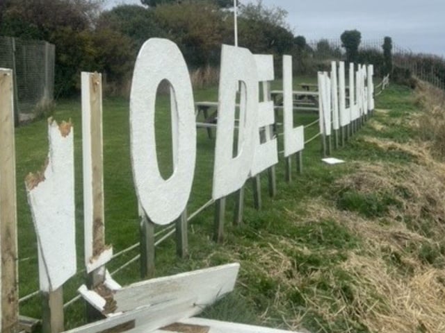 Damage caused by vandals at Southsea Model Village.