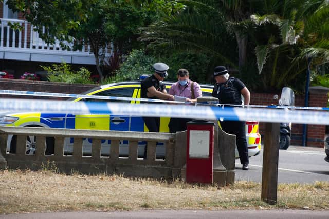 Police presence at Clarence Parade, Southsea on August 4, 2020. Picture: Habibur Rahman