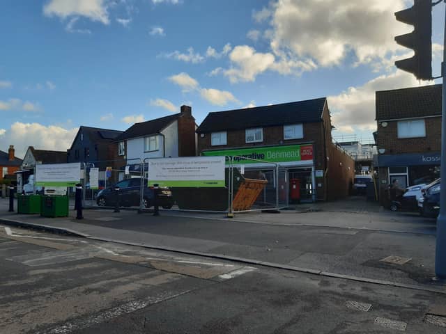 The Co-op store in Hambledon Road, Denmead, remains closed following a ferocious fire in August this year. Picture: The News Portsmouth.