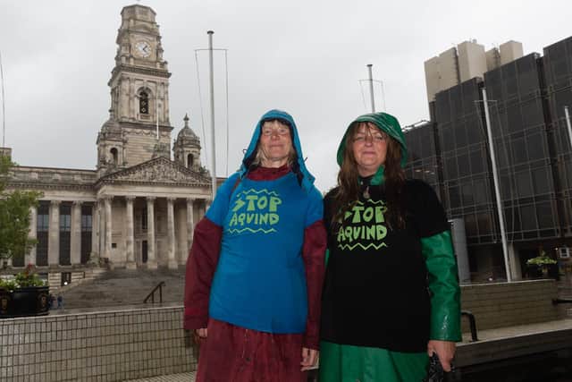 Pictured is: Viola Langley and Paula Ann Savage, leaders of Let's Stop Aquind 
Picture: Keith Woodland (021021-187)
