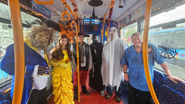 Portsmouth bus Halloween team
