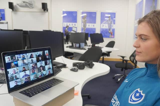 Olivia Ralph, who is on a placement at Pompey in the Community through the government Kickstart scheme, met chancellor Rishi Sunak on a group Zoom call ahead of the upcoming budget announcement.