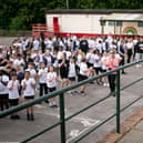 School workout with Joe Wicks at St Paul's Catholic Primary School, Paulsgrove, Portsmouth. Picture: Habibur Rahman