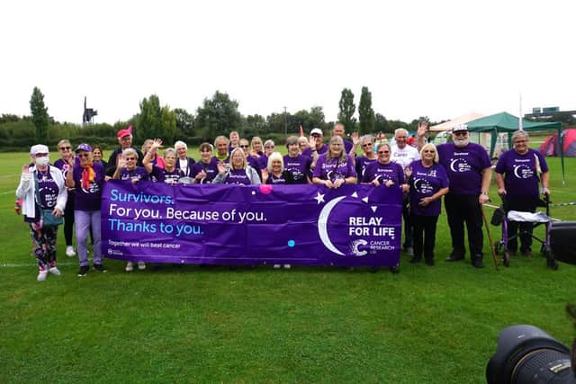 Despite the pandemic scuppering the event’s usual July date and attendees facing a wet September weekend, dozens of cancer survivors turned out to cheer on friends, family, and committed fundraisers as they began the challenge on Saturday morning. Picture: Cancer Research UK
