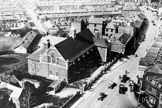 A marvellous view from the top of the tower at St Mary’s Church, Fratton, pre-1936. Top left is Terwick Street.  Picture: Mick Cooper collection.
