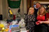 Caroline Mousdale (right) at the event that took place in memory of Bradley who died of bowel cancer two years ago