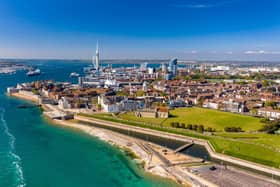 An aerial view of Old Portsmouth during lockdown. Picture: Solent Sky Services