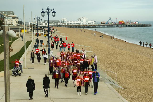 Portsmouth twilight walk for brain cancer in Southsea on Saturday the 22nd of March 2025