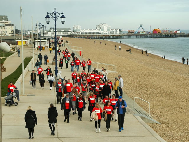 Portsmouth twilight walk for brain cancer in Southsea on Saturday the 22nd of March 2025