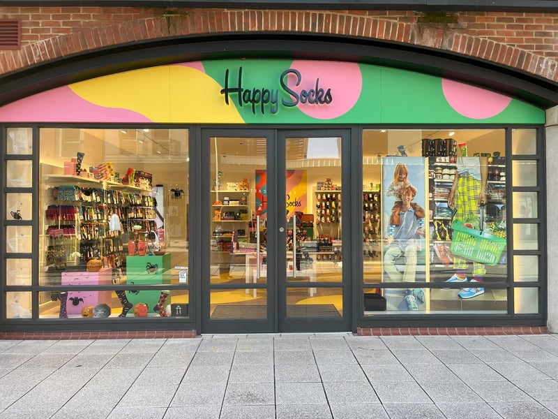 The Gunwharf website states: "Happy Socks is for all of us who think that life can never be too colourful, and that true happiness stems from the freedom to be yourself. Our vision is to bring happiness and colour to every corner of the world – inspiring authentic self-expression through colour, creativity, and fun socks!"
