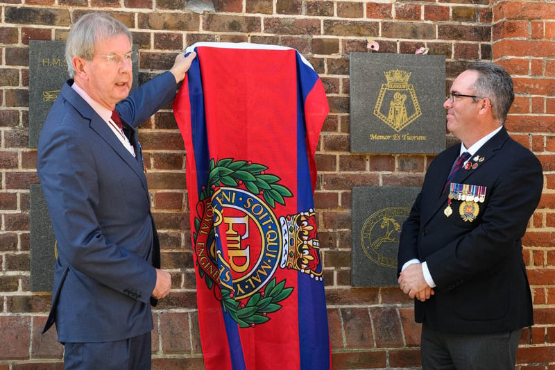 Pictured is: Vice Lord Lieutenant of Hampshire, Charles Ackroyd unveils the plaque with Mark Stevens, Branch Secretary.
Picture: Keith Woodland (090921-18)