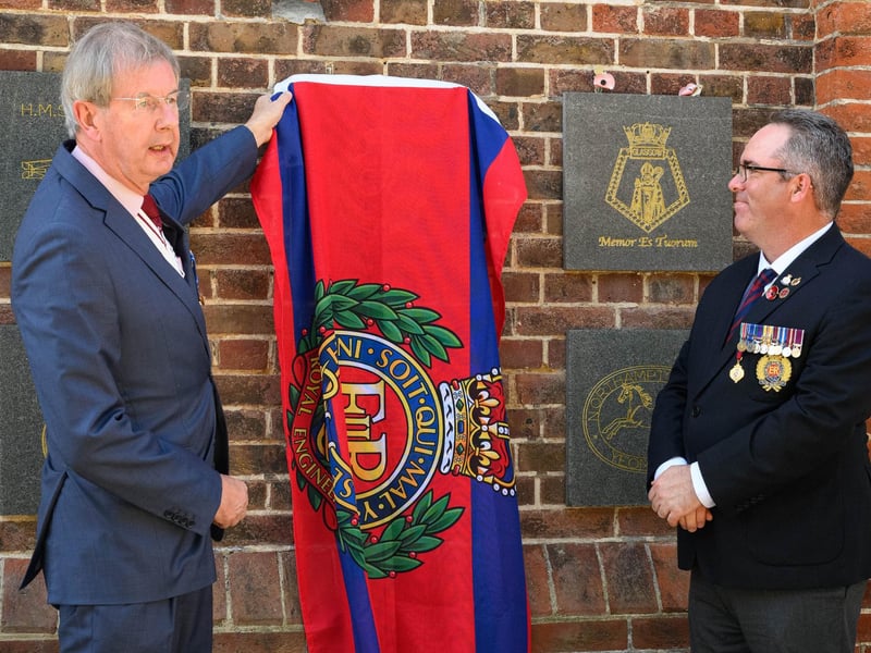 Pictured is: Vice Lord Lieutenant of Hampshire, Charles Ackroyd unveils the plaque with Mark Stevens, Branch Secretary.
Picture: Keith Woodland (090921-18)