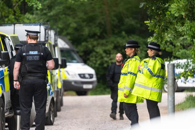 Police have been focusing on Havant Thicket, where the body was found. Picture: Jordan Pettitt/Solent News & Photo Agency