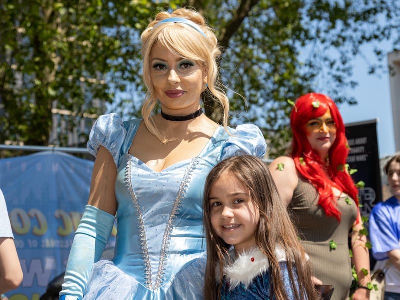 Siena-Grace Pierre, seven, with Cinderella