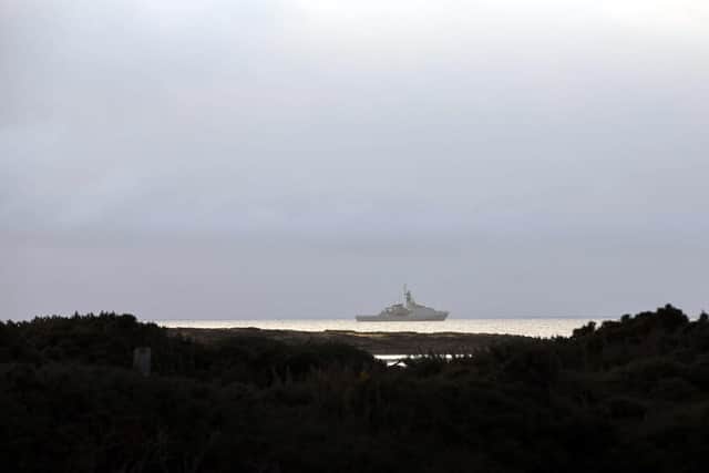 HMS Forth in the distance. Photo: MoD