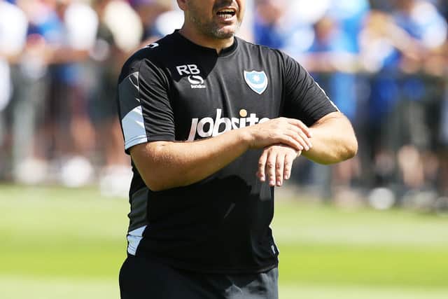 Robbie Blake spent three seasons as a member of Pompey's backroom staff before leaving for the Rocks in 2018. Picture: Joe Pepler