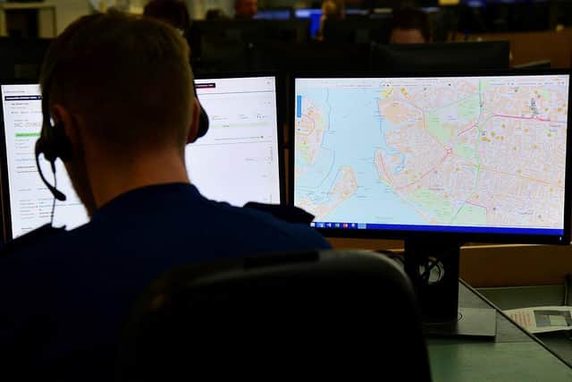 A police officer using the CMP system in Hampshire police's control room. Picture: Hampshire police