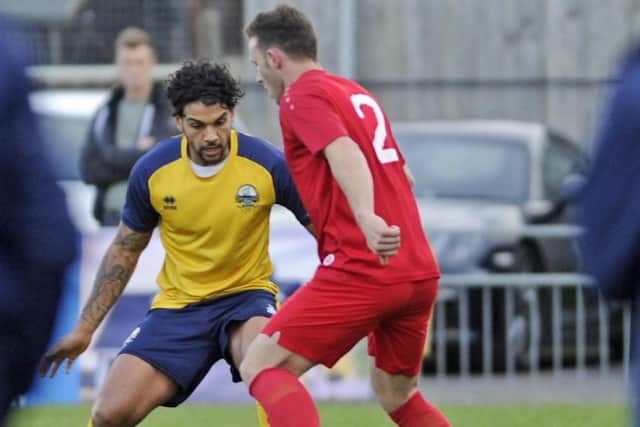 Theo Lewis limped off against Dorchester Town at the weekend. Picture: Ian Hargreaves  (141219-7)