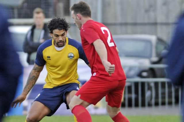 Theo Lewis limped off against Dorchester Town at the weekend. Picture: Ian Hargreaves  (141219-7)