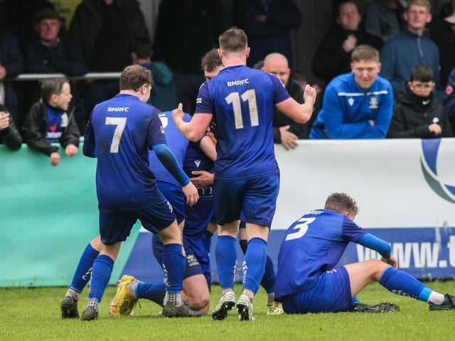 Baffins celebrate a goal. Picture by Nathan Lipsham