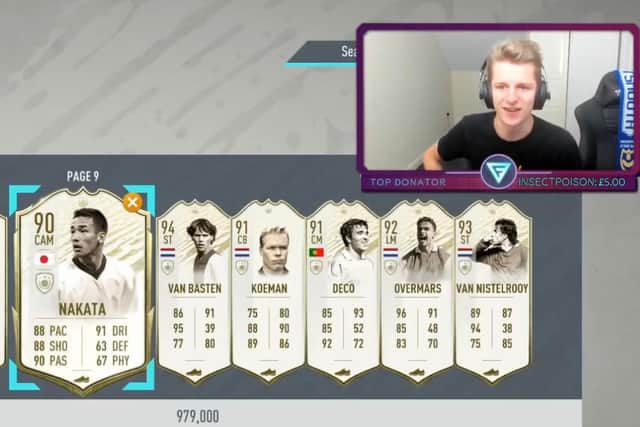 Dan Skeggs during a FIFA Ultimate Team tutorial. Picture: Youtube/ EA Sports
