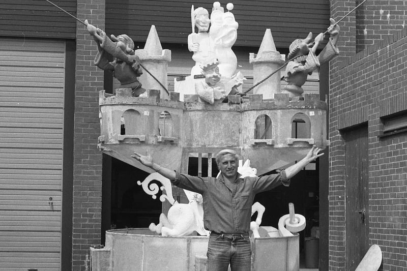 Artist and sculptor Bob Olley with his Lambton Worm Clock in July 1984. Who can tell us more?