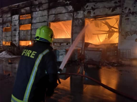 The scene at last night's blaze at Parkwood Road, Neepsend