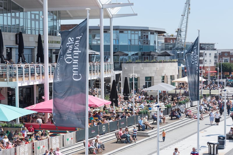 Gunwharf Quays offers visitors the chance to visit more than 90 shops and restaurants on the Portsmouth waterfront.