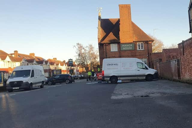 The Manor House getting boarded up. Pic: Hab Rahman