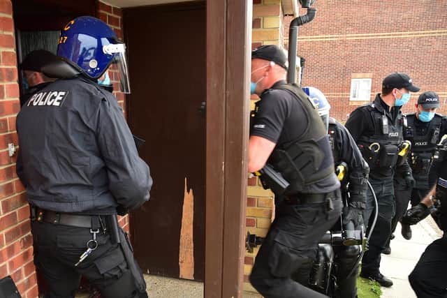 Officers tackling drug-related crime in Portsmouth have carried out two raids in the city today.