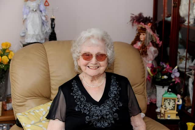 Moyra Phillips celebrated her 100th birthday in Southsea. Picture: Sarah Standing (020320-6252)