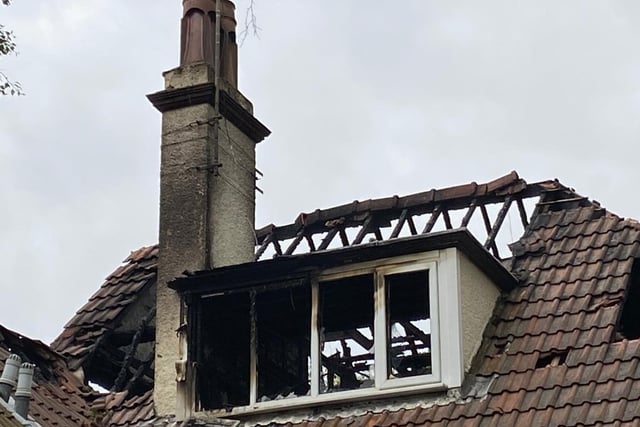 The fire and rescue service said flames travelled through the roof void towards the front and annexe of the care home with smoke filtering downstairs to its first floor.