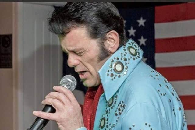 Steve Pratt performing as Elvis in a previous tribute act