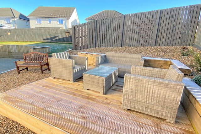 Decking area to side of house.