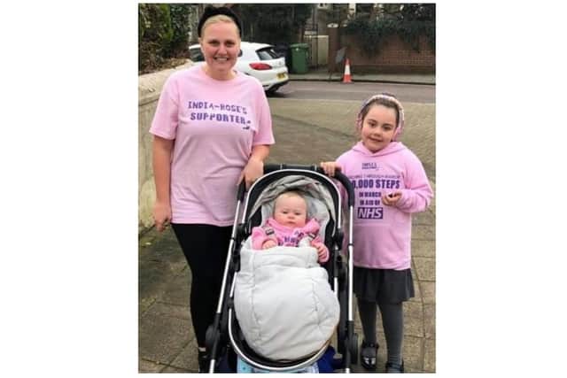 India-Rose with mum Chantelle and little sister Sofia-Mae