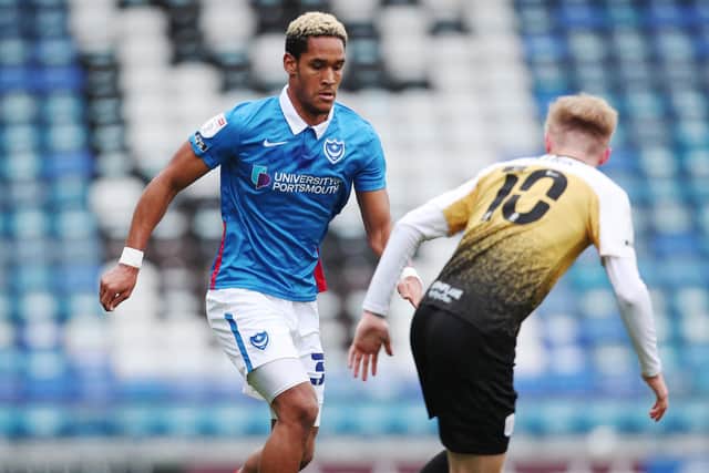 Haji Mnoga in first-half action against Crewe.