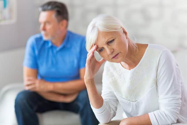 A mature couple having marriage problems. PA.