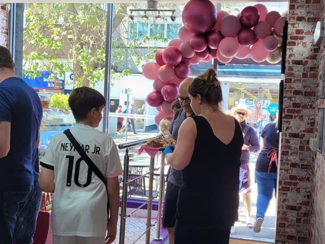 The Cookie Queen opened yesterday (May 14) on Cosham High Street, and queues of people lined up out the door to sample New York style stuffed cookies, and cookie pie slices. Gemma Daysh, the business owner, estimates hundreds of people visited the bakery. Picture: Gemma Daysh.