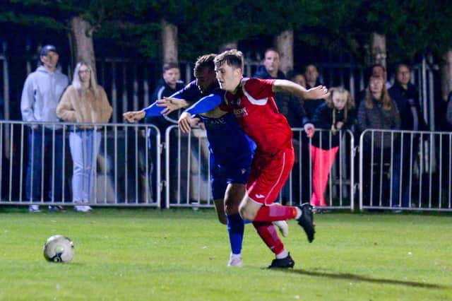 Action from Horndean's midweek Wessex League victory over Baffins Milton at Five Heads Park. Picture: Martyn White.