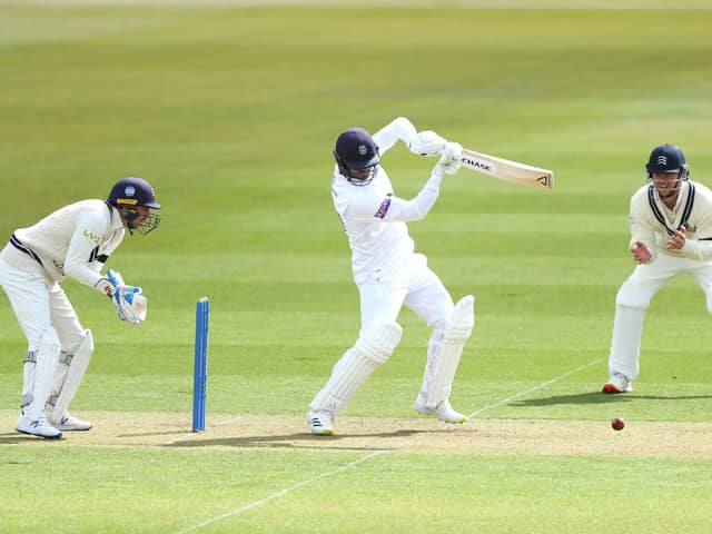 Ian Holland on his way to 64 against Middlesex. Photo by Warren Little/Getty Images.