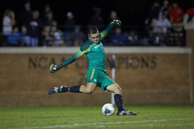 Goalkeeper Duncan Turnbull, seen here for Notre Dame Fighting Irish, continues to train with Pompey. Picture: Brian Westerholt/Sports On Film